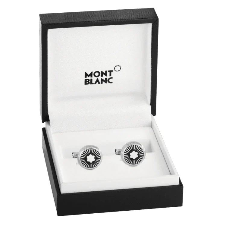 Montblanc Cufflinks Round Star MOP Rays - Image 2