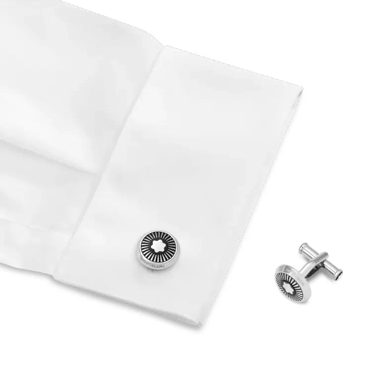 Montblanc Cufflinks Round Star MOP Rays - Image 3