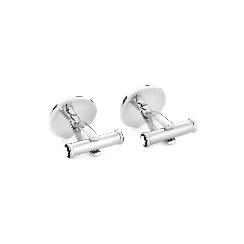 Montblanc Cufflinks Stainless Steel Black Resin Star - Image 3