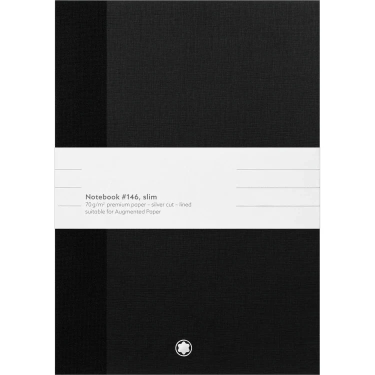 Montblanc Fine Stationery Notebooks 146 Slim Black lined for Augmented Paper