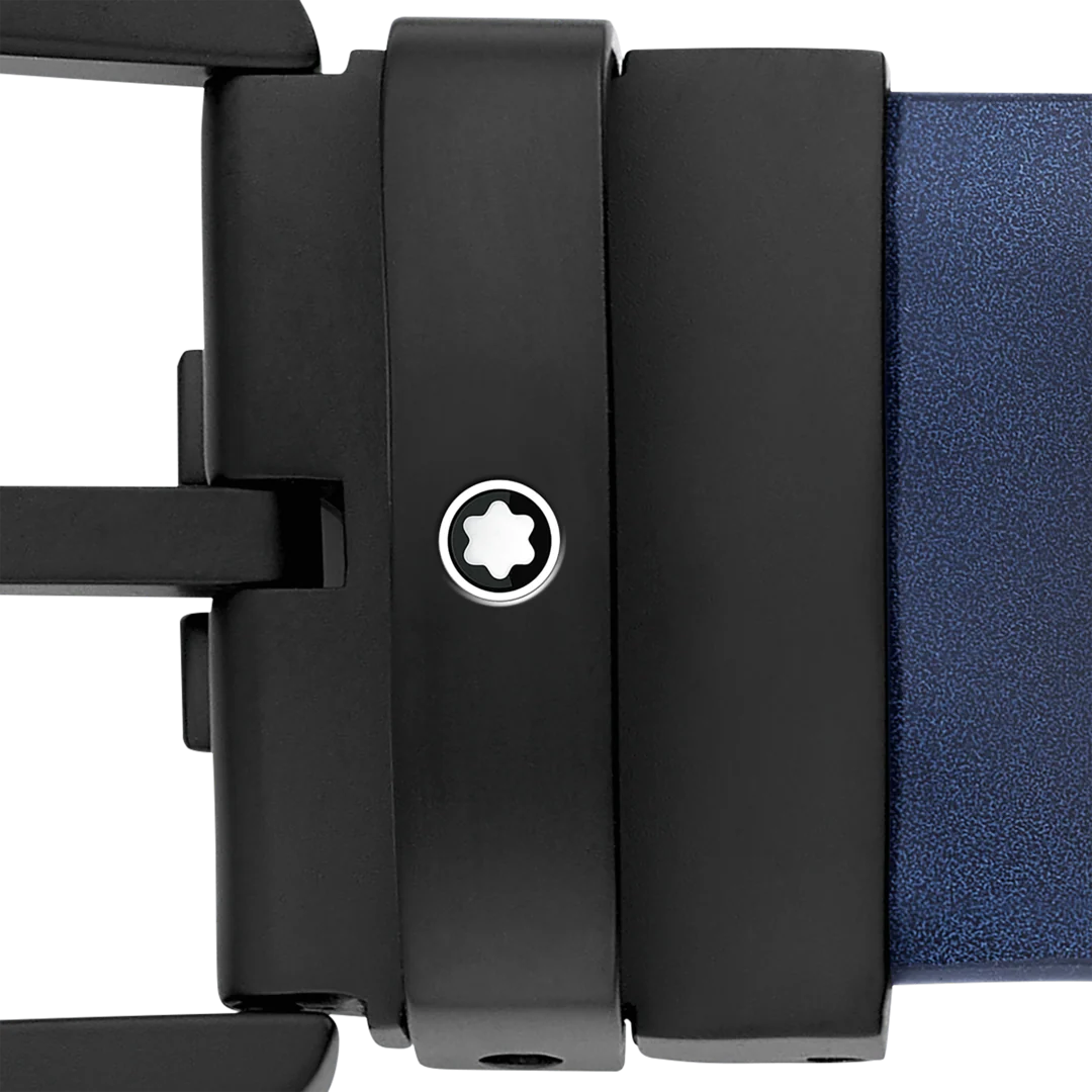 Montblanc Horseshoe Buckle Belt 35mm Blue Leather D - Image 2