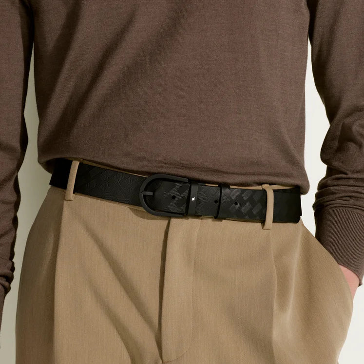 Montblanc Horseshoe Buckle Black 35mm Leather Belt - Image 2