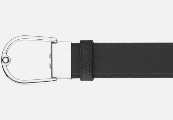 Montblanc Horseshoe Buckle 35mm Reversible Leather Belt Grainy Caramel/Black - Image 3