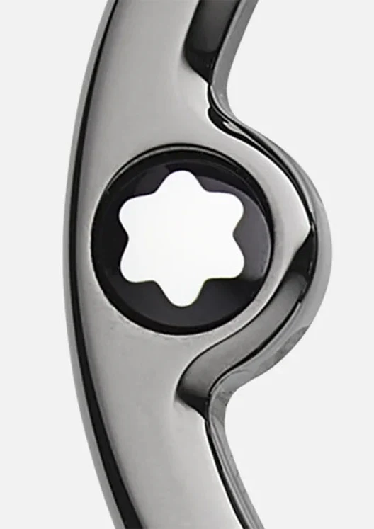 Montblanc Horseshoe Buckle 35mm Reversible Leather Belt Saffiano Printed Mastic/Black - Image 4