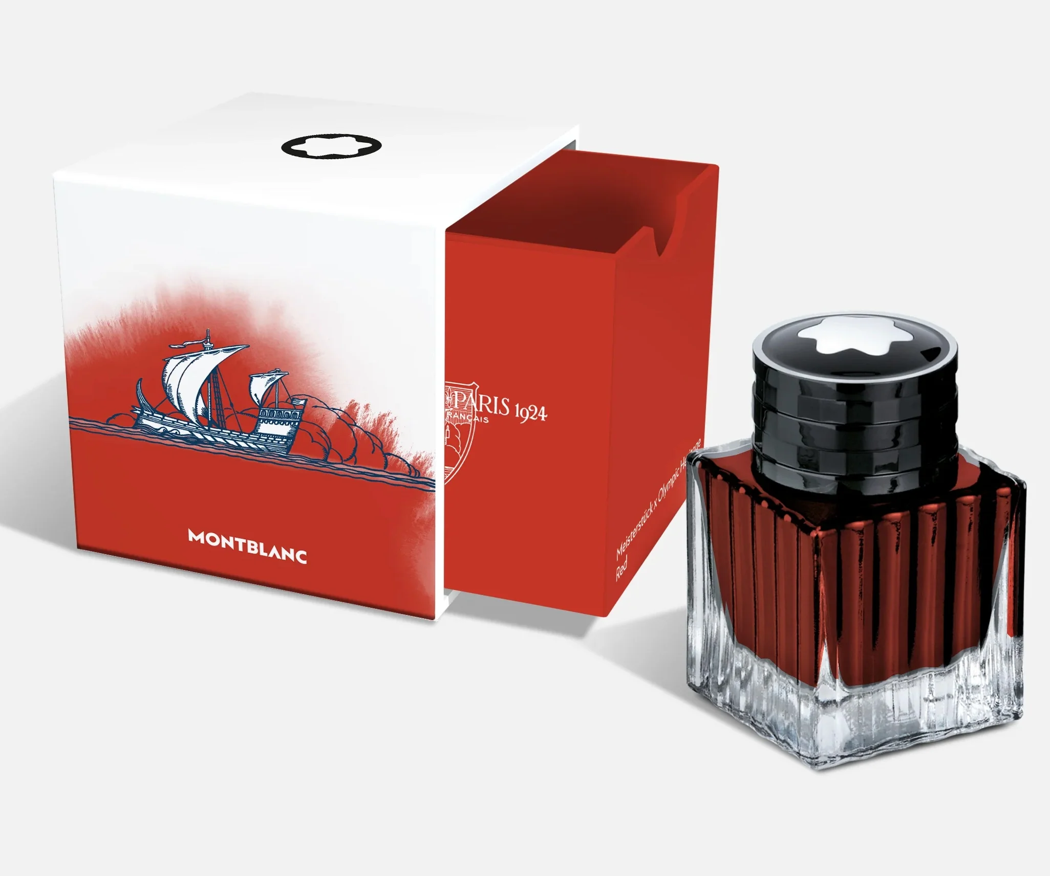 Montblanc Ink Bottle Meisterstuck X Olympic Heritage Paris 1924 Red 50ml - Image 2