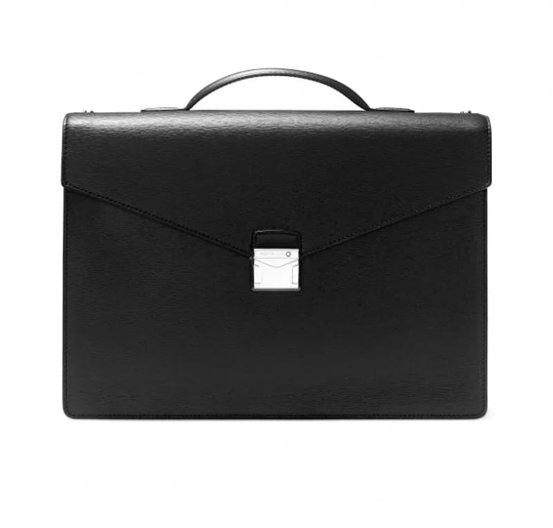 Montblanc Meisterstuck 4810 Medium Briefcase Black Leather D