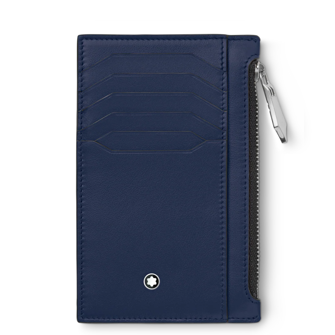 Montblanc Meisterstuck Card Holder 8cc with Zippered Pocket Inky Blue