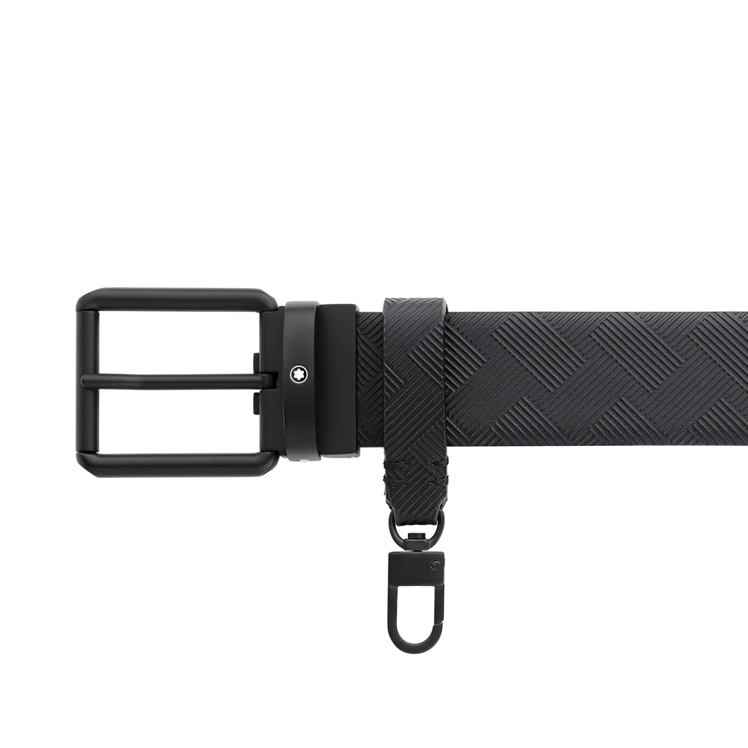 Montblanc Printed Black/Plain Black 35 mm Reversible Leather Belt - Image 2
