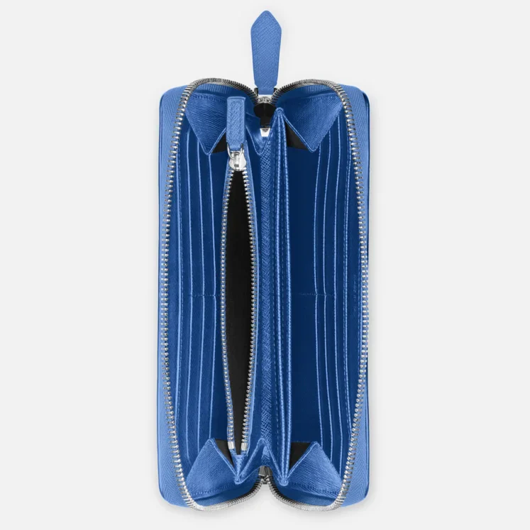 Montblanc Sartorial Wallet 12cc Zip Dusty Blue - Image 3