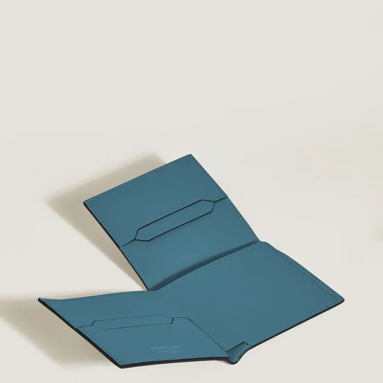 Montblanc Soft Thin Trio 4cc Smoky Blue Card Holder - Image 4