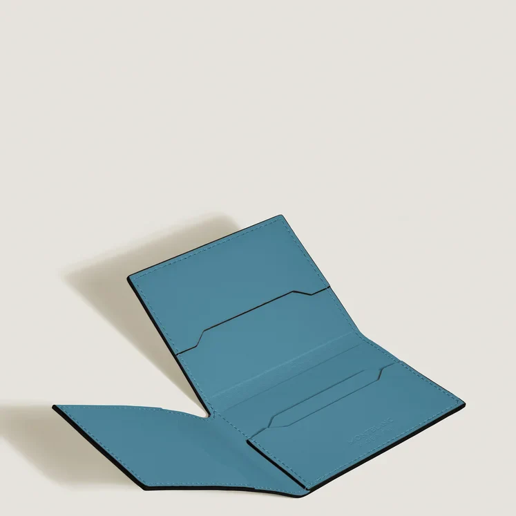 Montblanc Soft Trio 4cc Smoky Blue Card Holder - Image 4