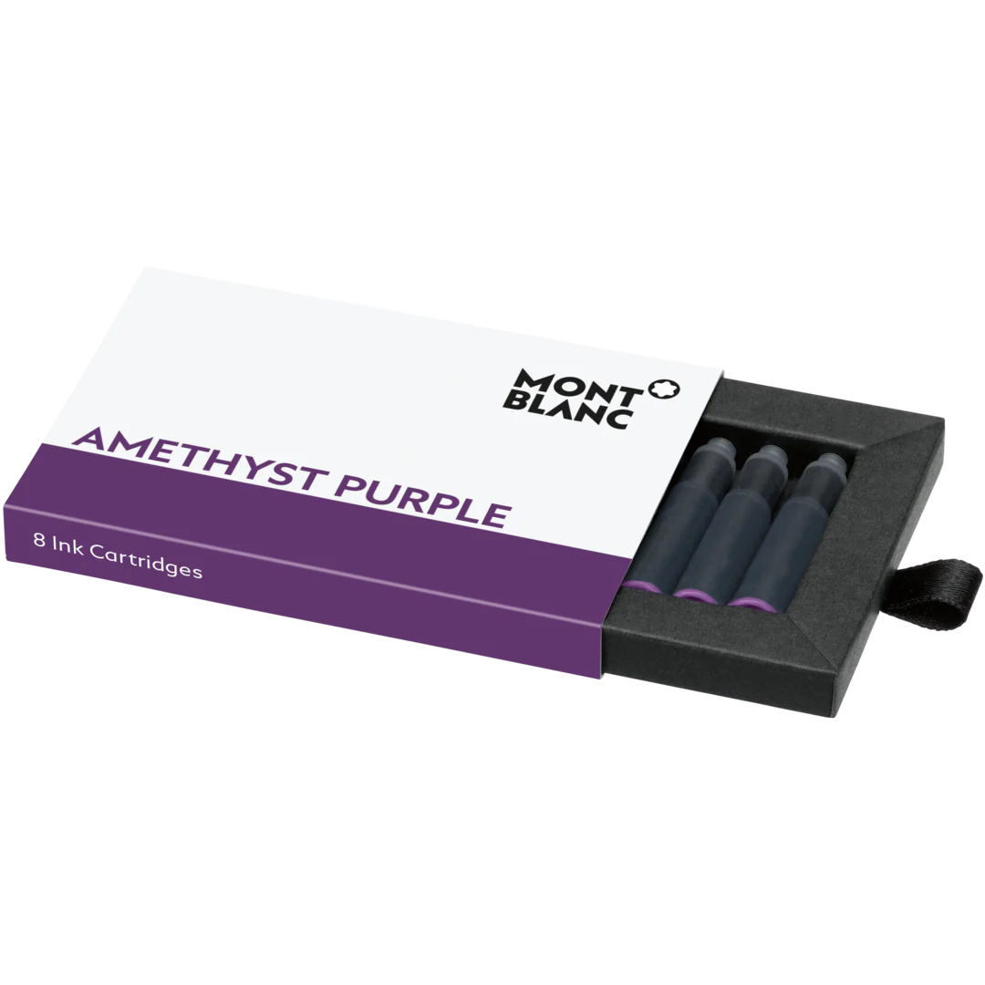 Montblanc Writing Accessories 8 Ink Cartridges Fountain Pen Refills Amethyst Purple
