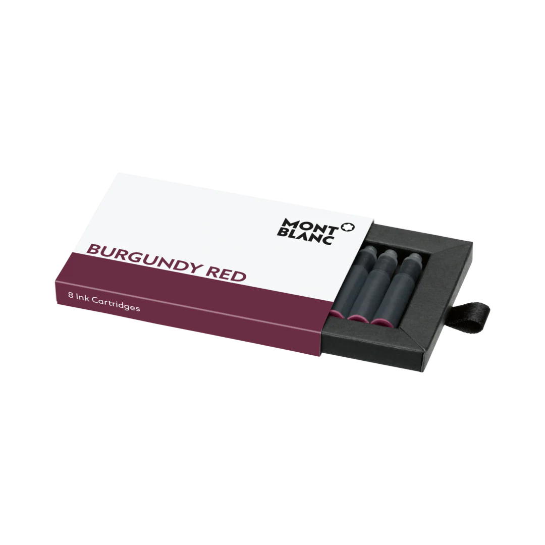 Montblanc Writing Accessories 8 Ink Cartridges Fountain Pen Refills Burgundy Red