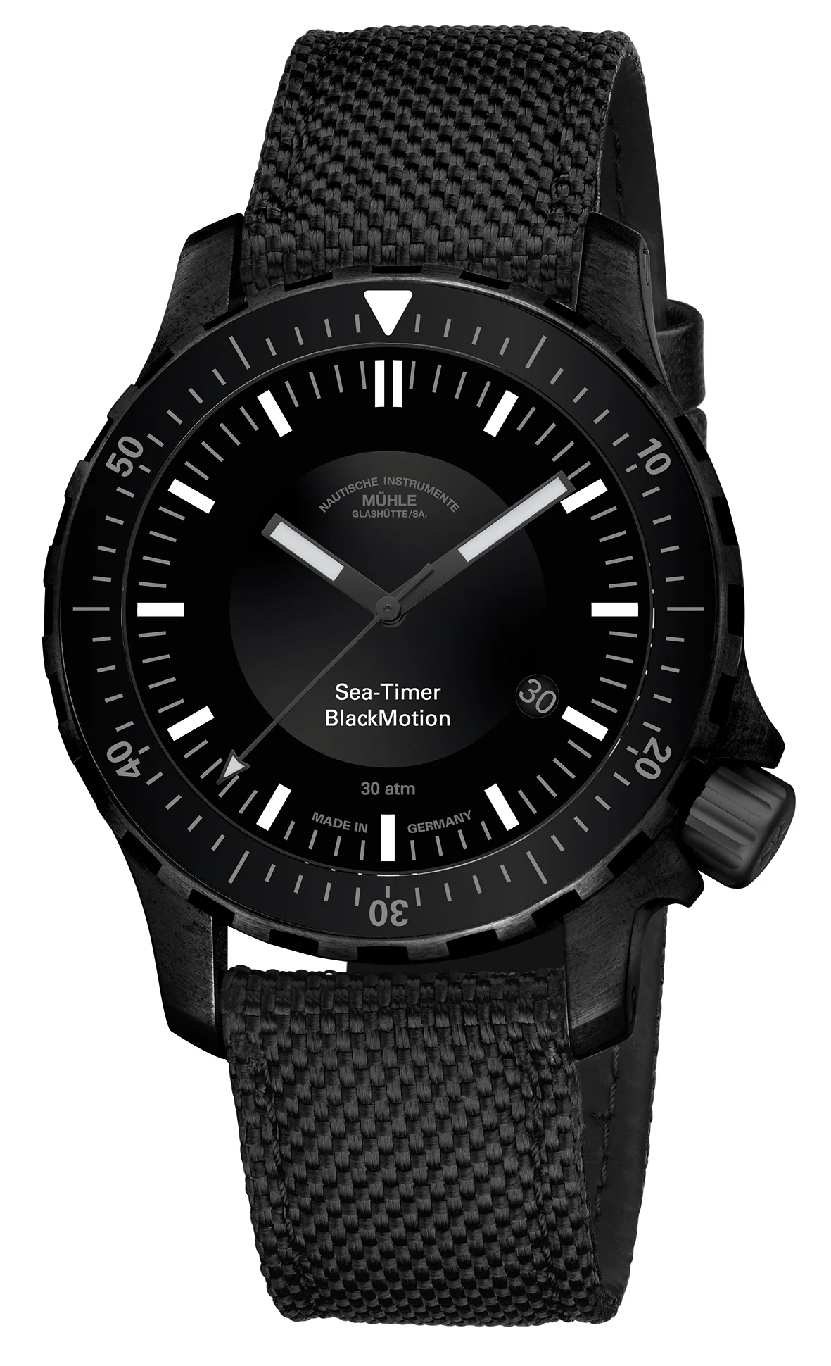 Muhle Glashutte Sea Timer Black Motion Watch