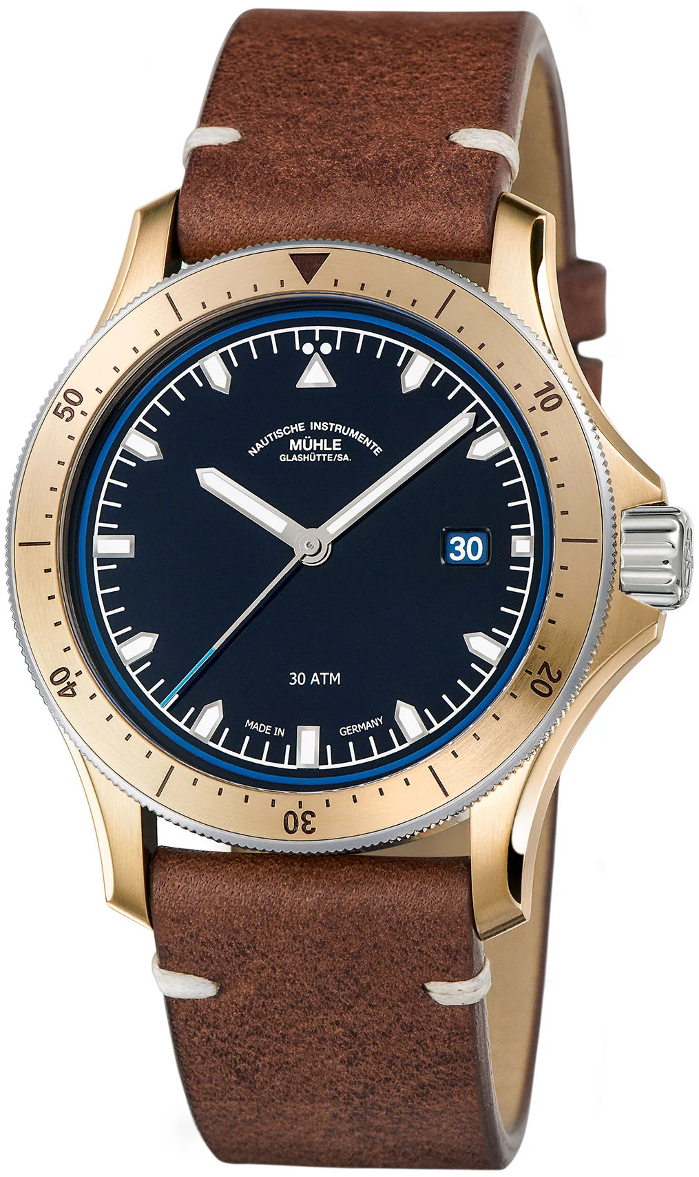 Muhle Glashutte Watch ProMare Go Bronze Leather Limited Edition