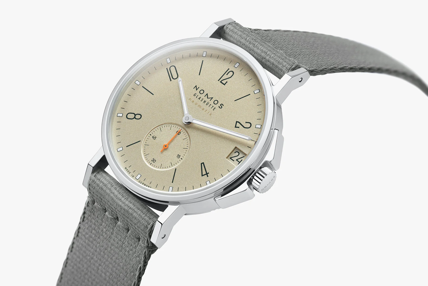 Nomos Glashutte Ahoi Neomatik 38 Date Sand Steel Back Watch - Image 3