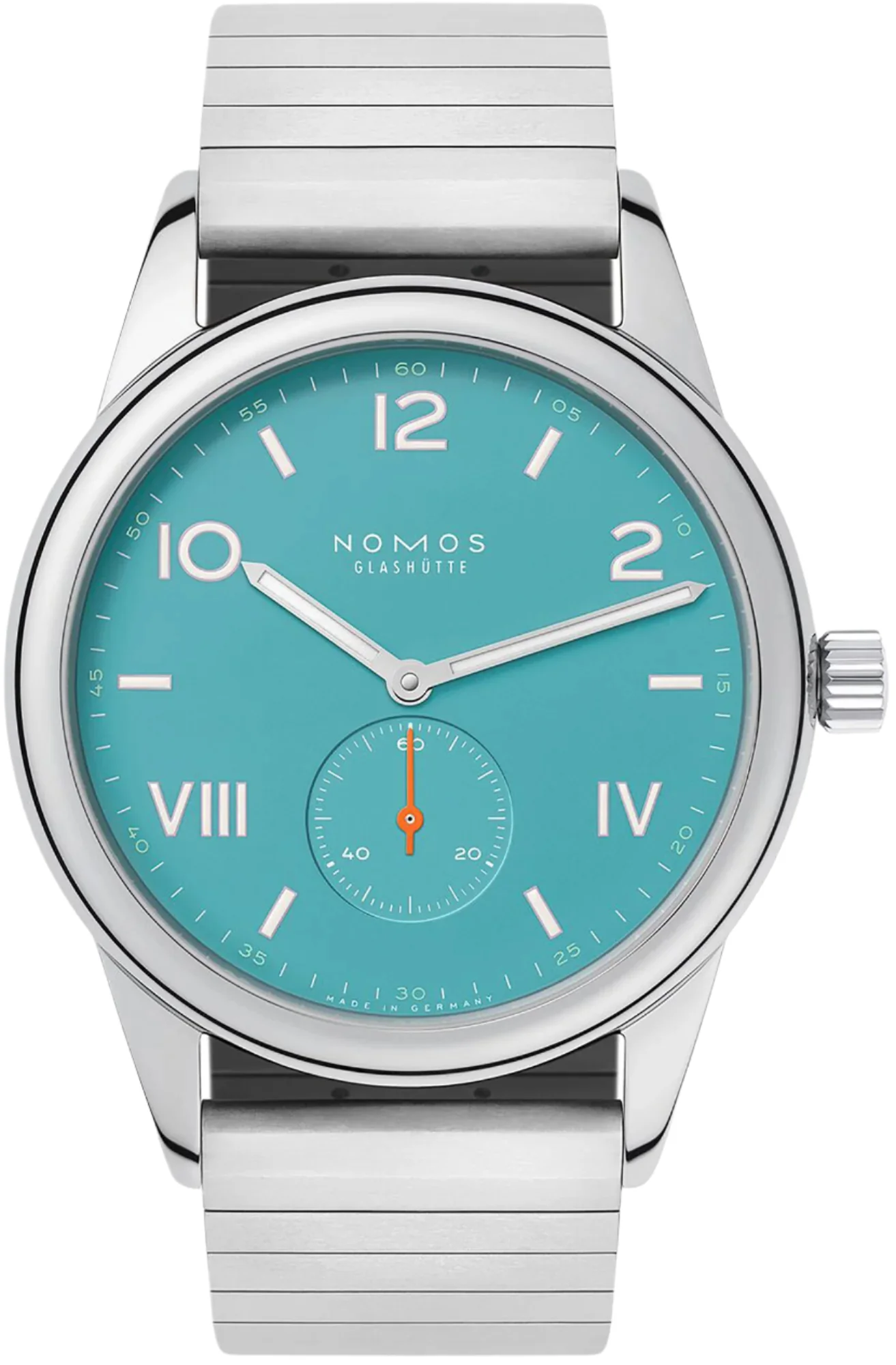 Nomos Glashutte Club Campus 38 Endless Blue Steel Back Watch