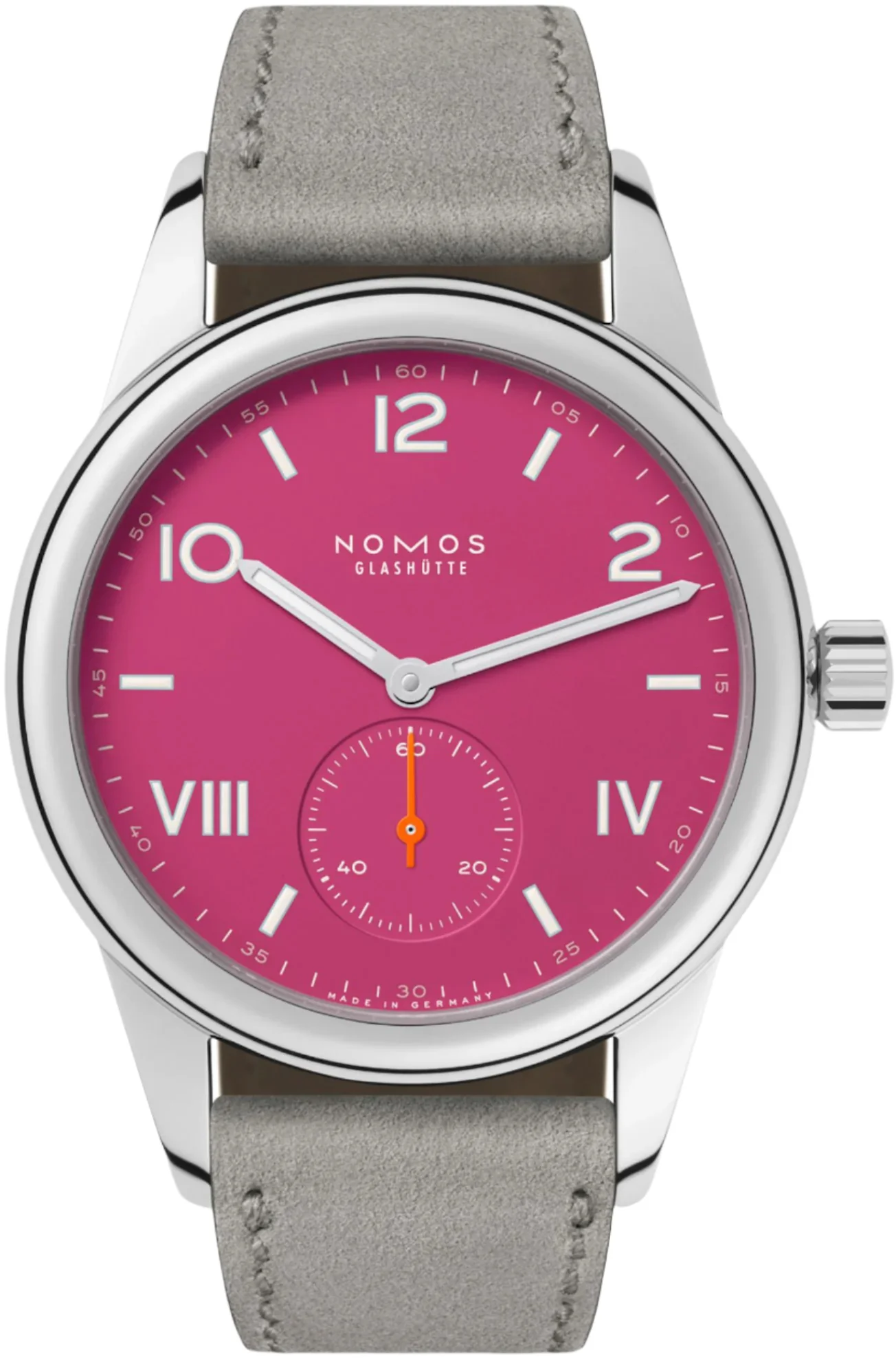 Nomos Glashutte Club Campus Deep Pink Sapphire Crystal Watch