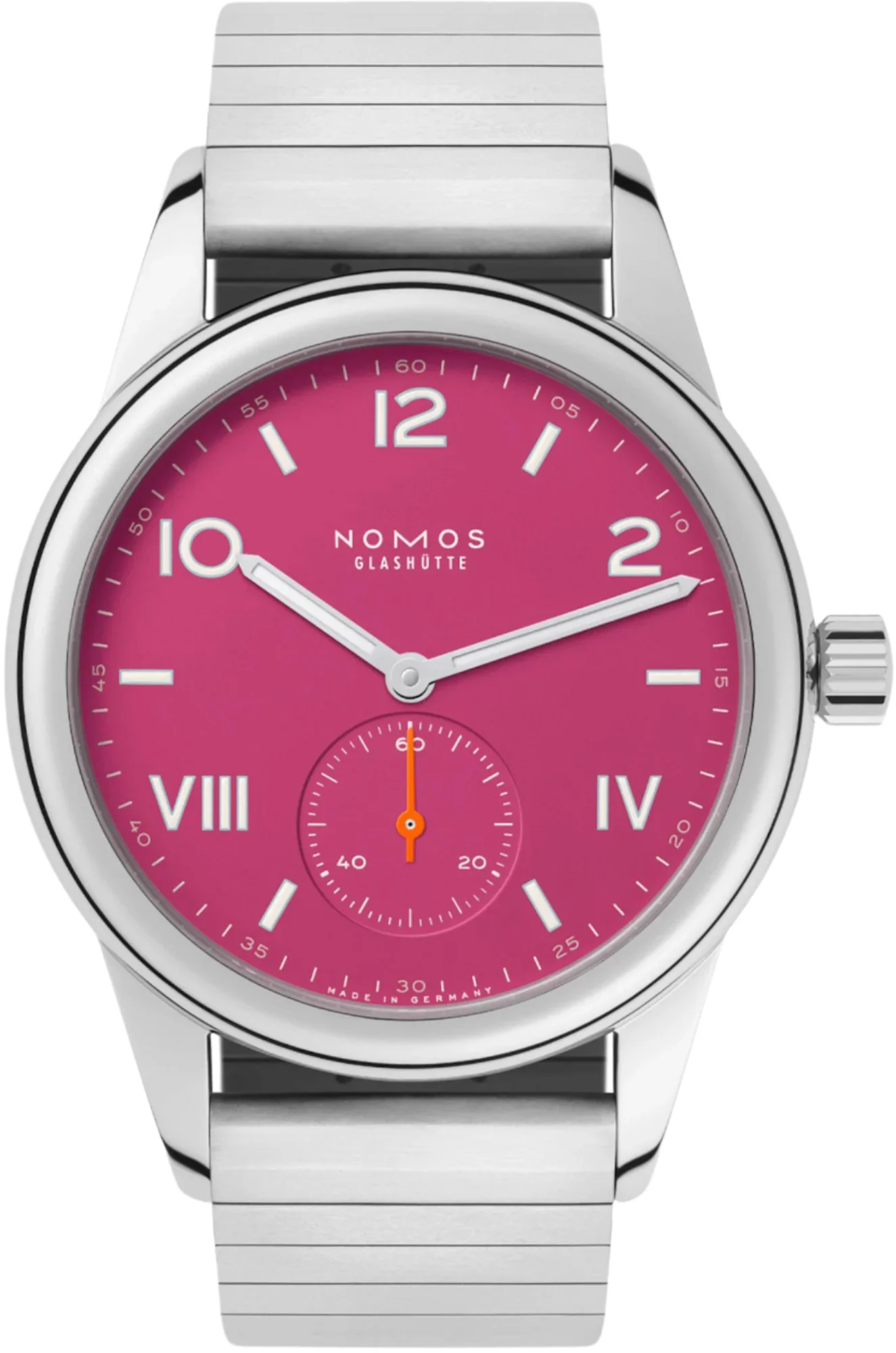 Nomos Glashutte Club Campus Deep Pink Sapphire Crystal Watch