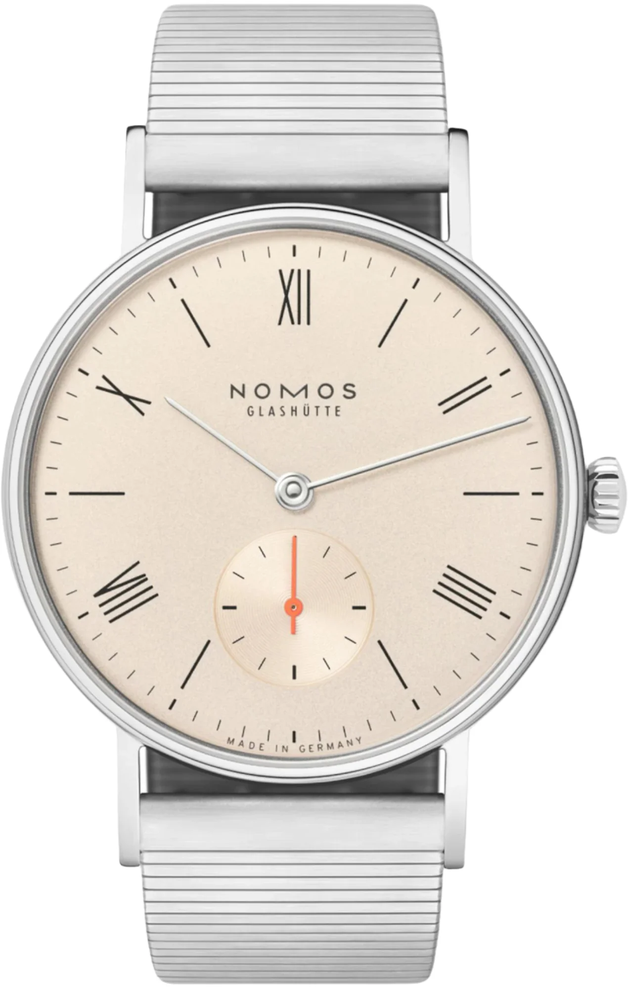 Nomos Glashutte Ludwig 33 Champagne Sapphire Crystal Watch