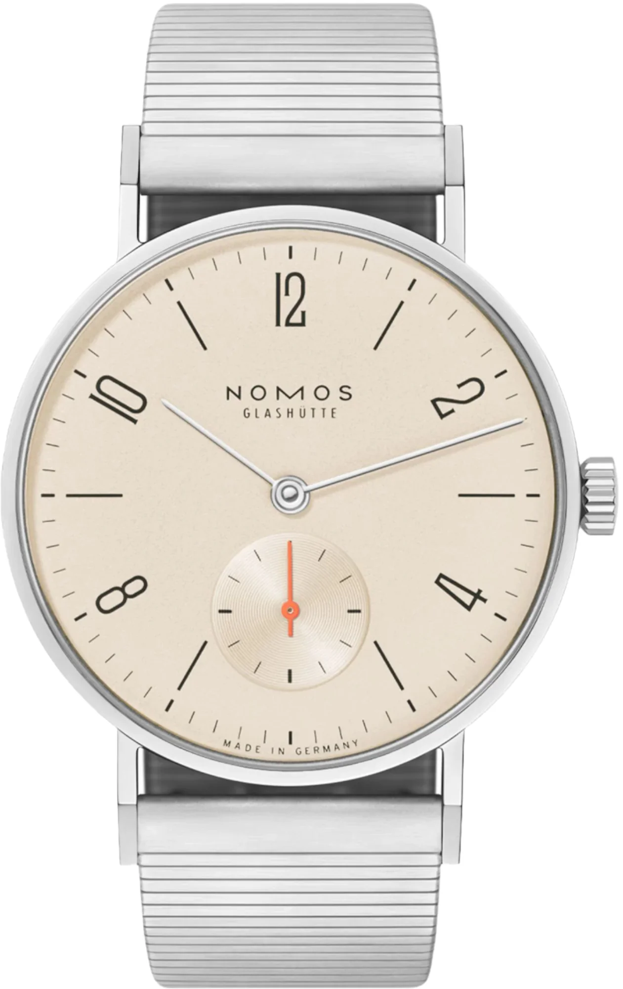 Nomos Glashutte Tangente 33 Champagne Steel Back Watch