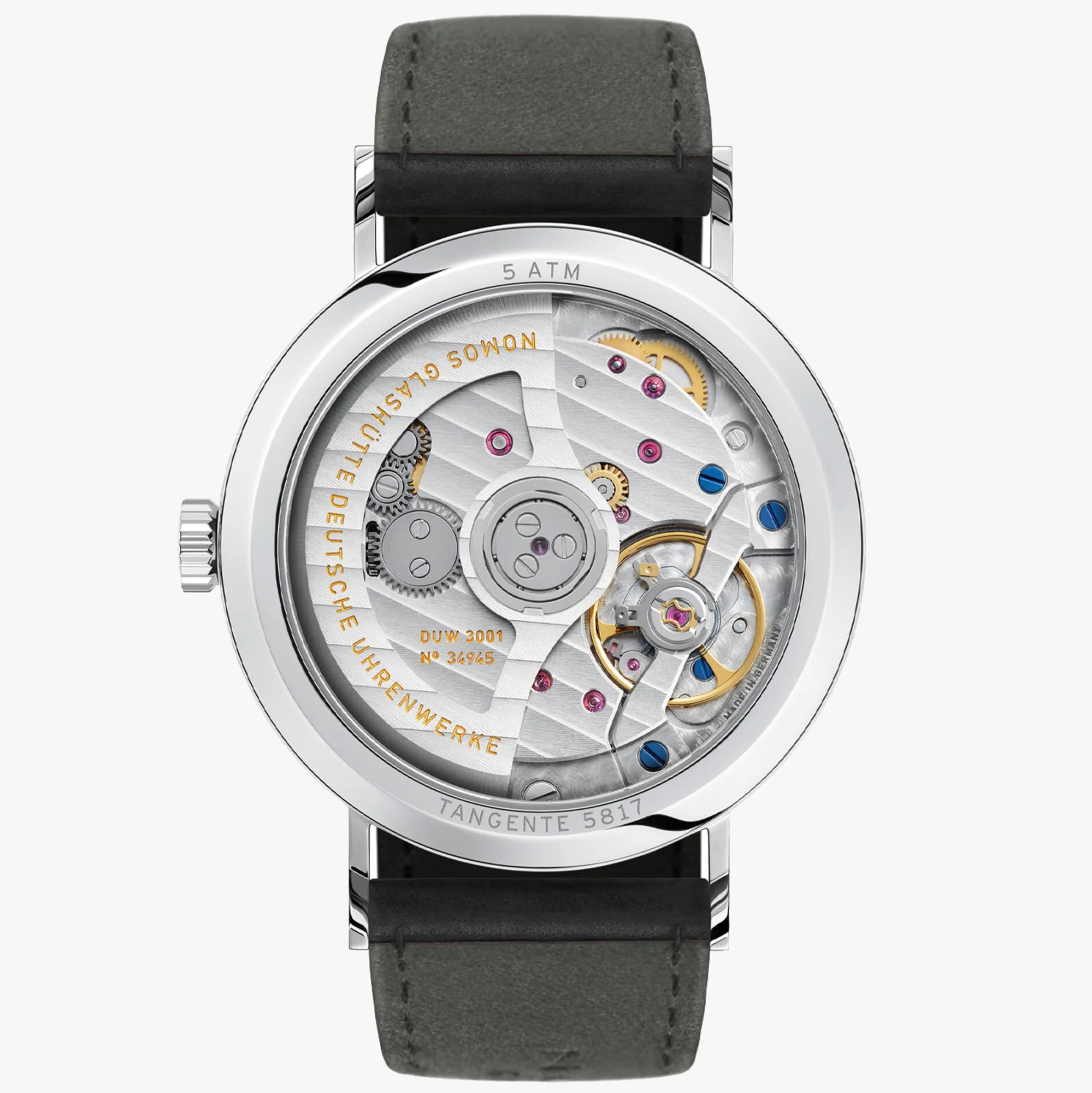 Nomos Glashutte Tangente Neomatik Blue Gold Sapphire Crystal Watch - Image 2