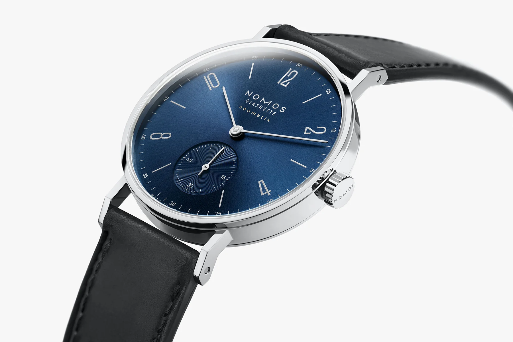 Nomos Glashutte Tangente Neomatik Blue Gold Sapphire Crystal Watch - Image 4