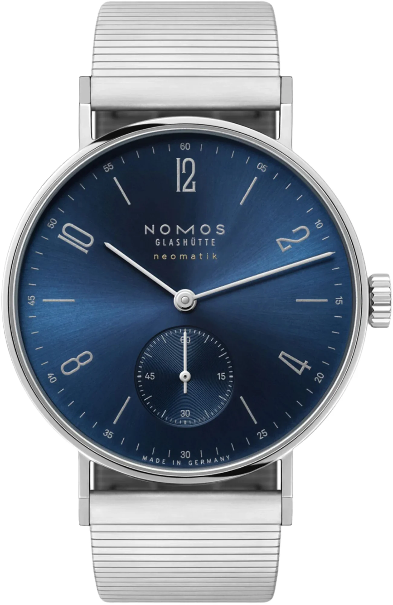 Nomos Glashutte Tangente Neomatik Blue Gold Steel Back Watch