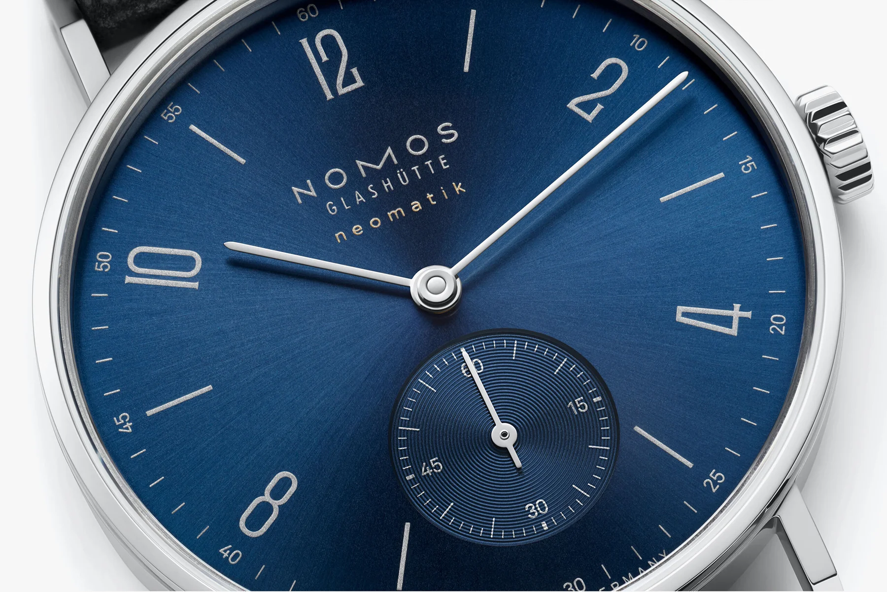 Nomos Glashutte Tangente Neomatik Blue Gold Steel Back Watch - Image 3