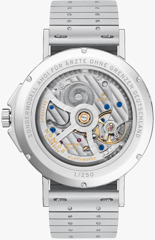 Nomos Glashutte Watch Ahoi Date Doctors Without Borders Limited Edition Sapphire Crystal - Image 2