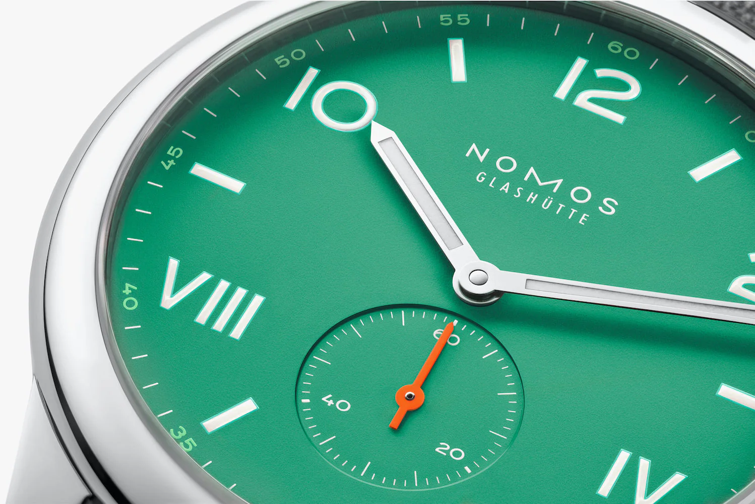 Nomos Glashutte Club Campus 38 Electric Green Steel Back Watch - Image 3