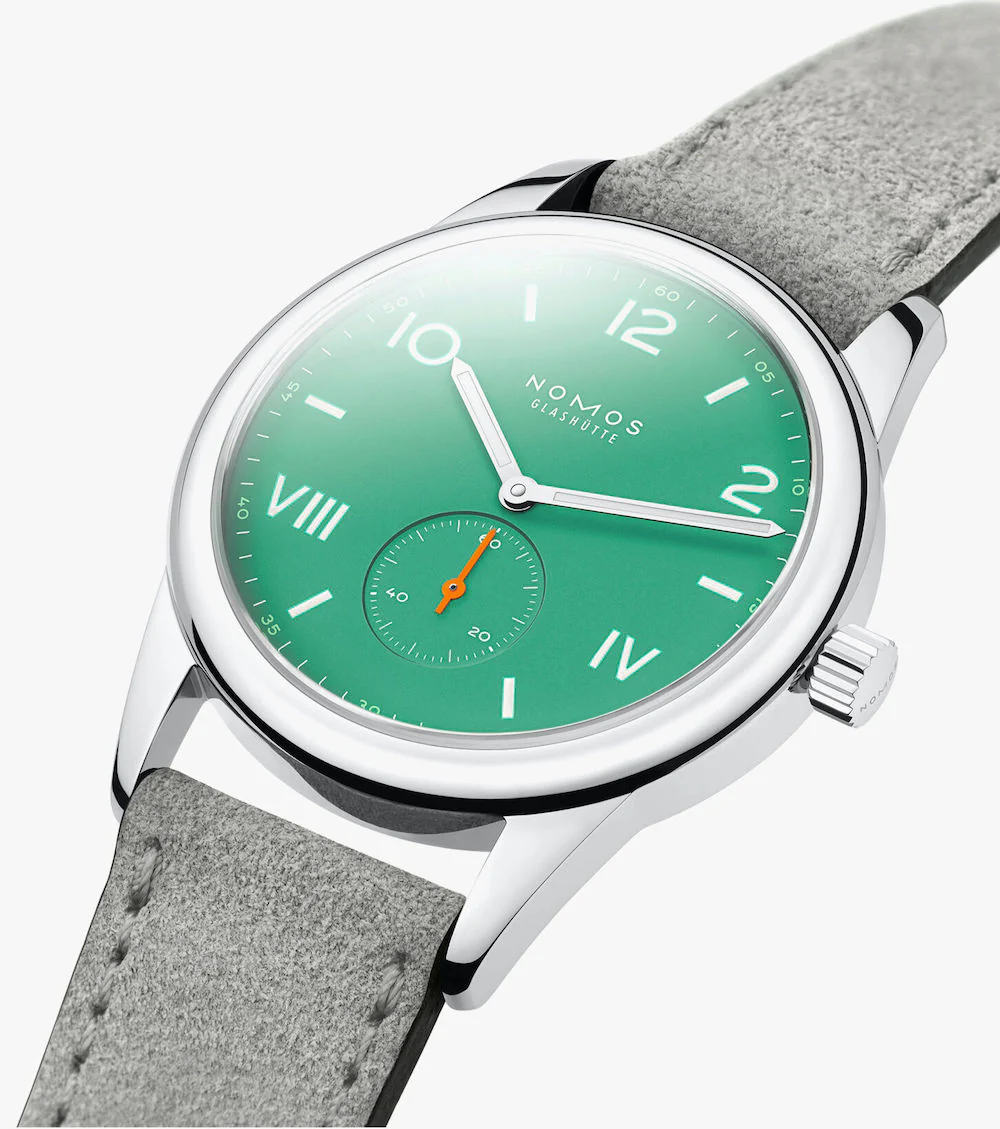 Nomos Glashutte Club Campus 38 Electric Green Steel Back Watch - Image 4