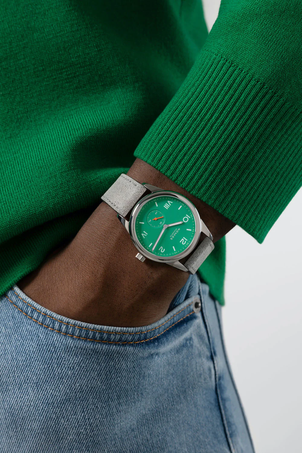 Nomos Glashutte Club Campus 38 Electric Green Steel Back Watch - Image 5