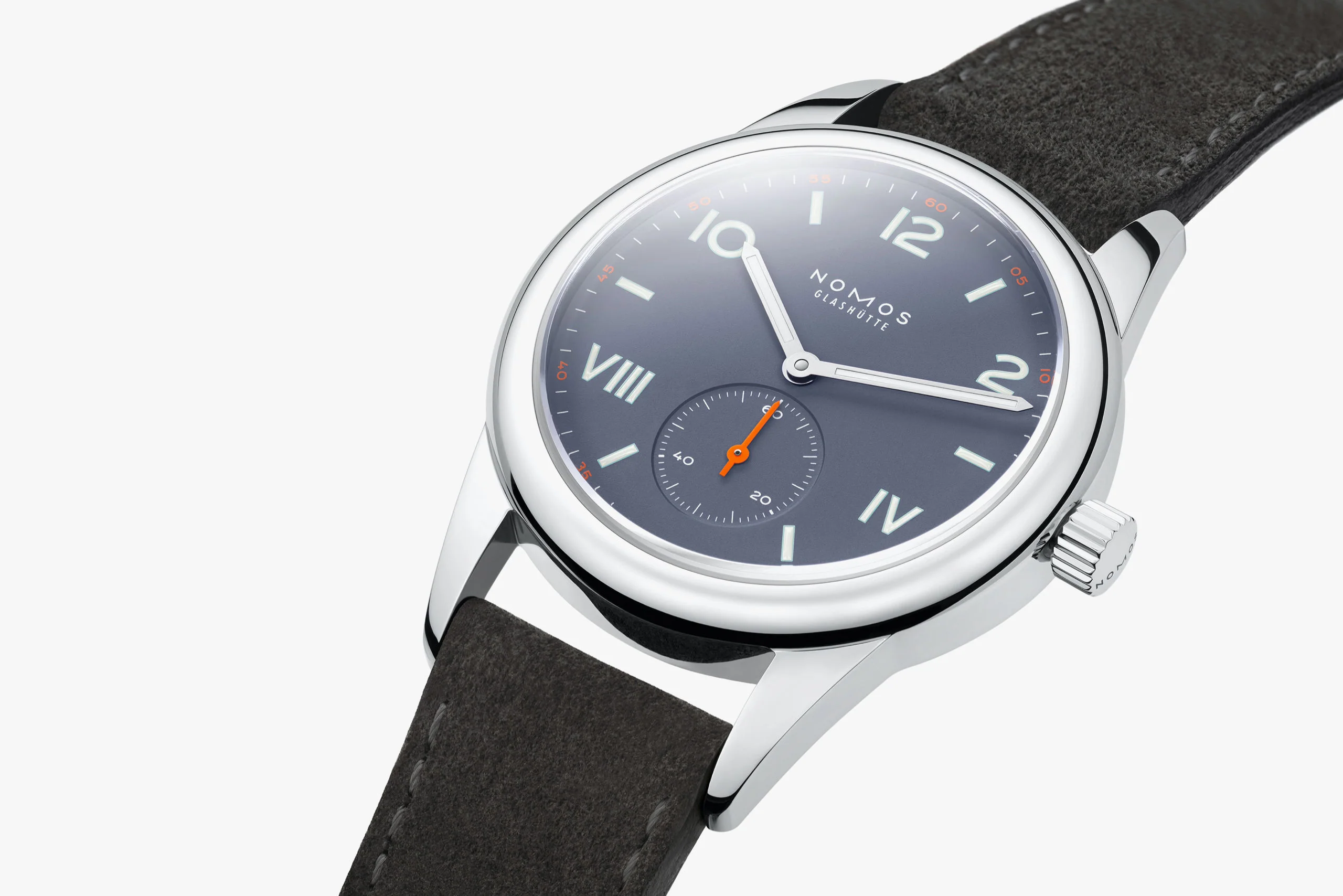 Nomos Glashutte Club Campus Blue Purple 38 Steel Back Watch - Image 4