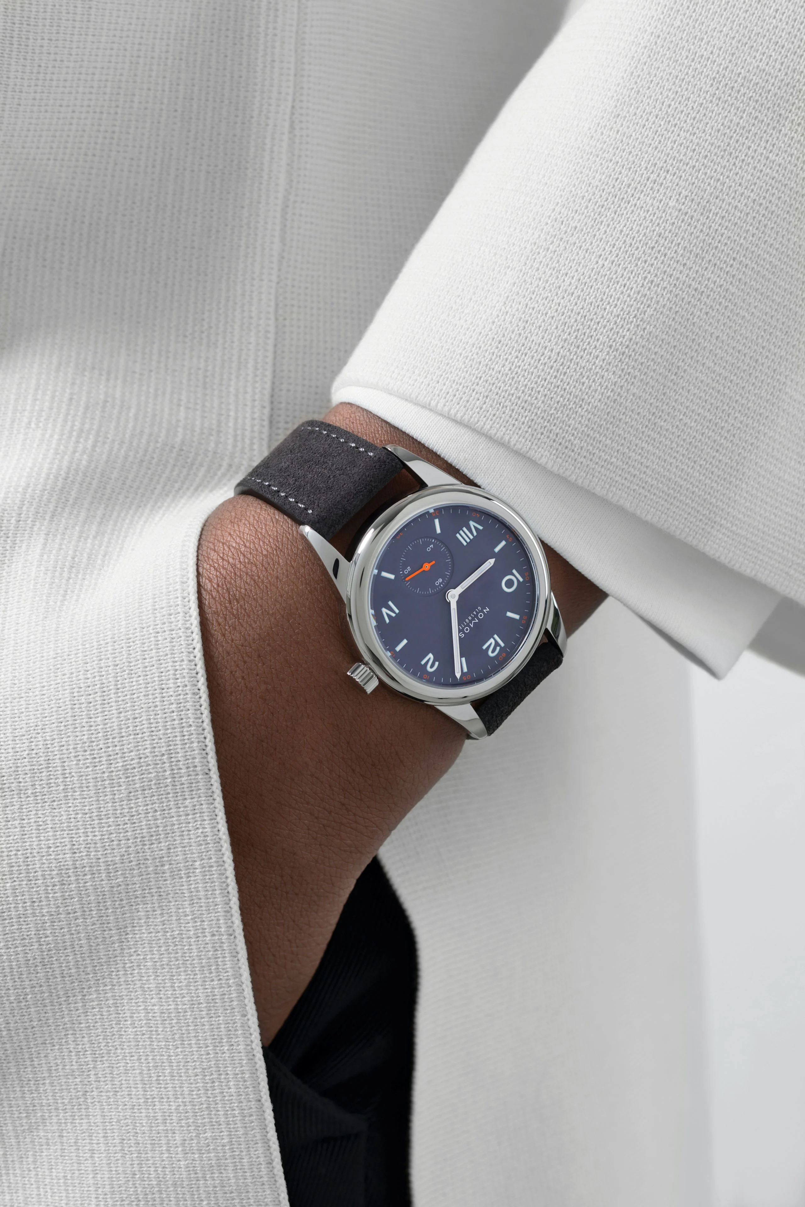 Nomos Glashutte Club Campus Blue Purple 38 Steel Back Watch - Image 6