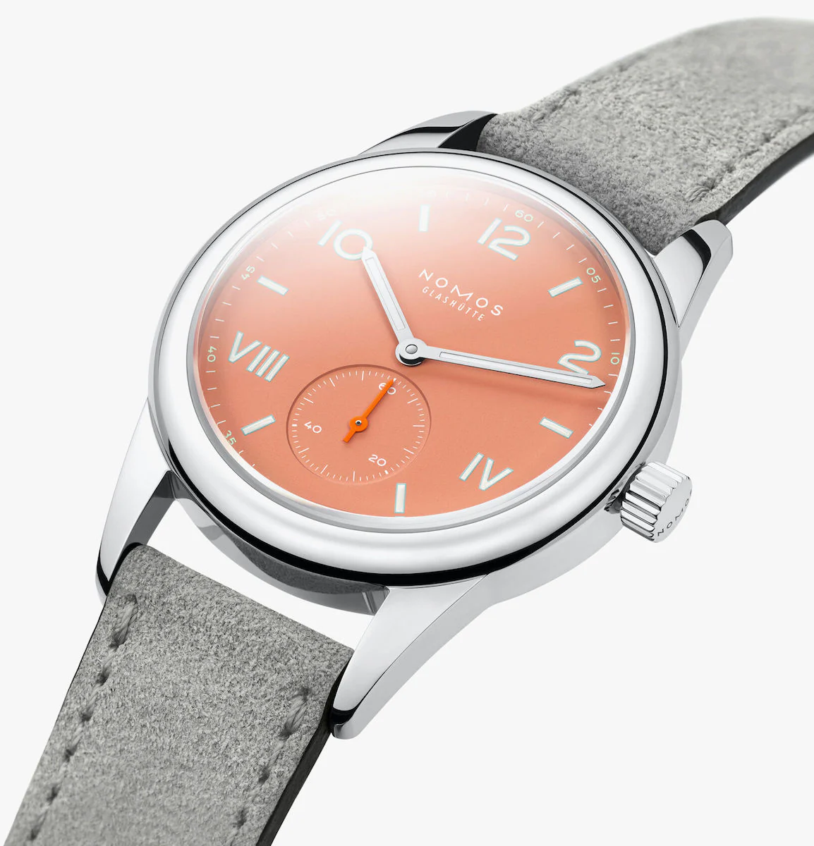Nomos Glashutte Club Campus Cream Coral Steel Back Watch - Image 3