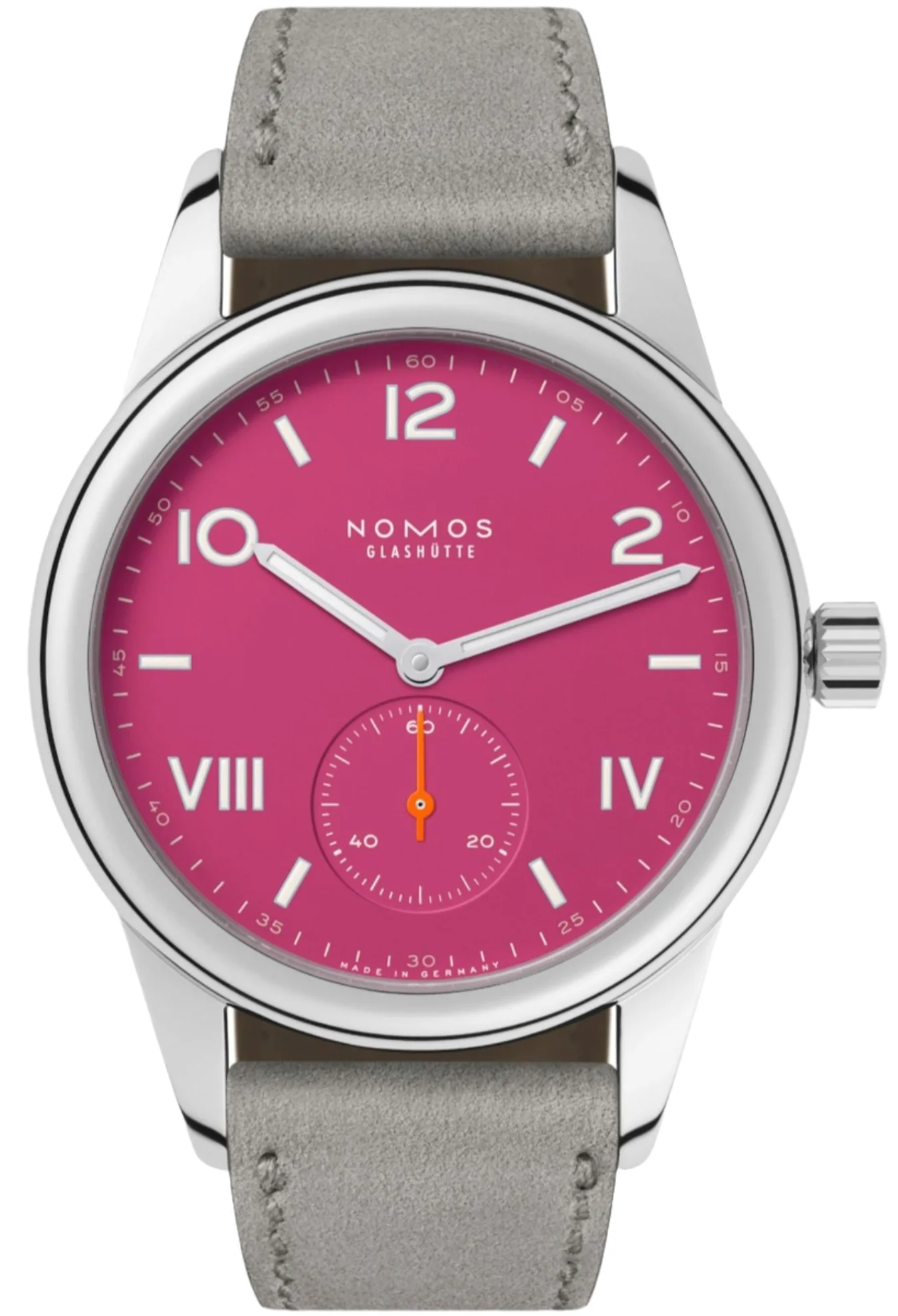 Nomos Glashutte Club Campus Deep Pink 38 Steel Back Watch