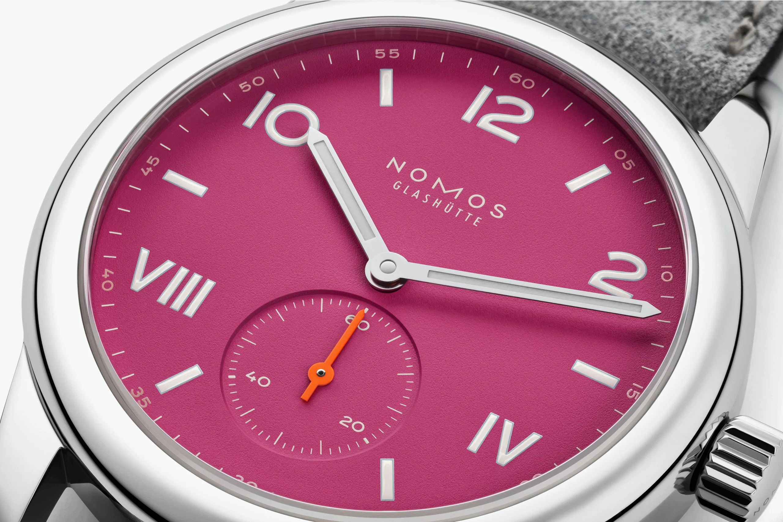 Nomos Glashutte Club Campus Deep Pink 38 Steel Back Watch - Image 3