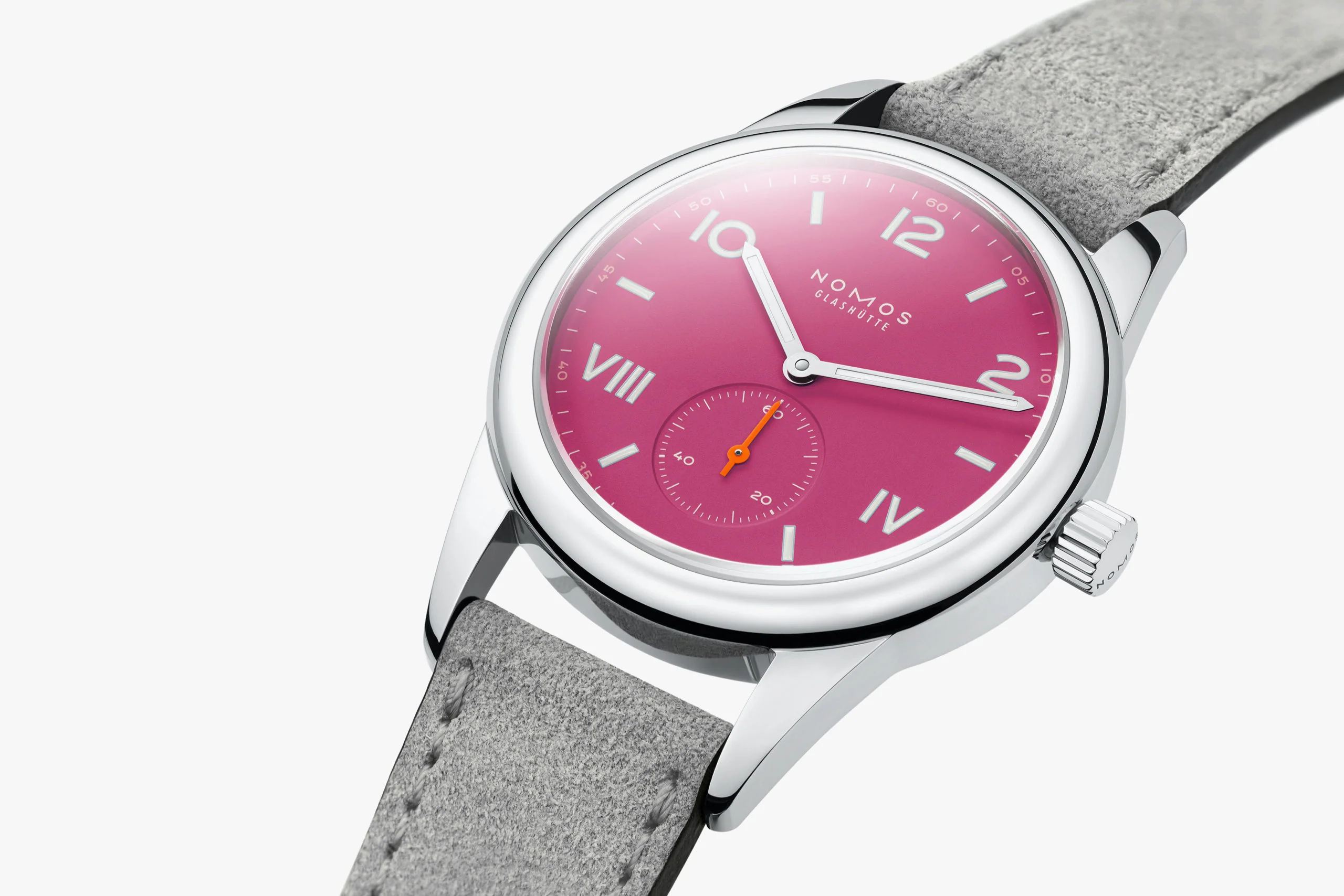Nomos Glashutte Club Campus Deep Pink Steel Back Watch - Image 4