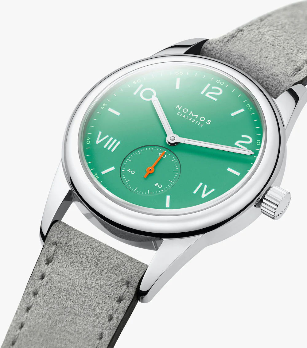 Nomos Glashutte Club Campus Electric Green Steel Back Watch - Image 3