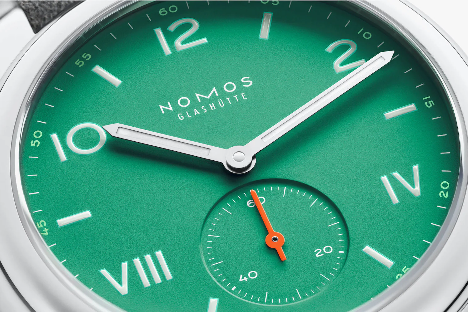 Nomos Glashutte Club Campus Electric Green Steel Back Watch - Image 4