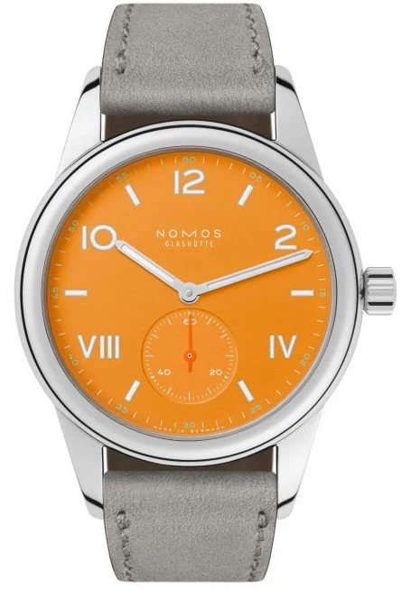 Nomos Glashutte Club Campus Future Orange Steel Back Watch