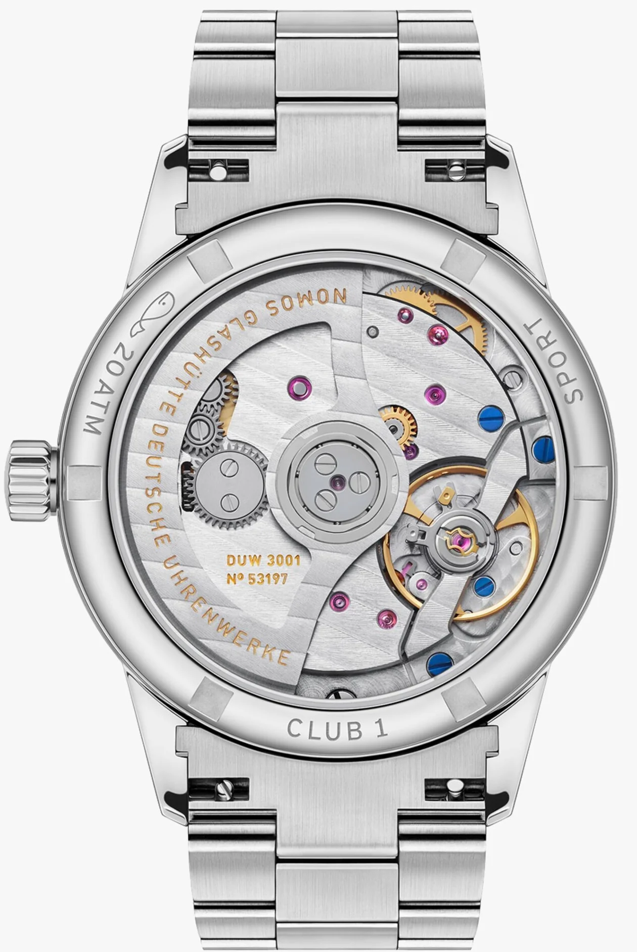 Nomos Glashutte Club Sport Neomatik 34 Gold Sapphire Glass Watch - Image 2