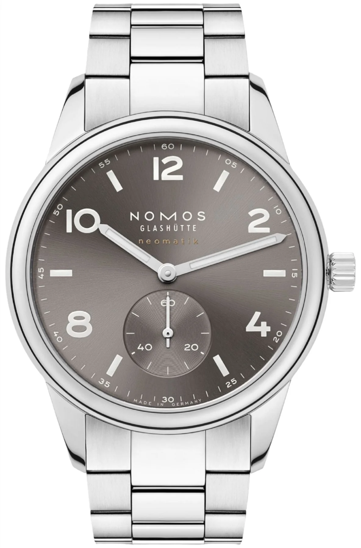 Nomos Glashutte Club Sport Neomatik 39 Smoke Sapphire Crystal Watch