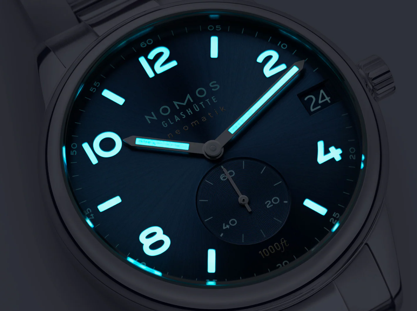 Nomos Glashutte Club Sport Neomatik 42 Date Blue Sapphire Crystal Watch - Image 3
