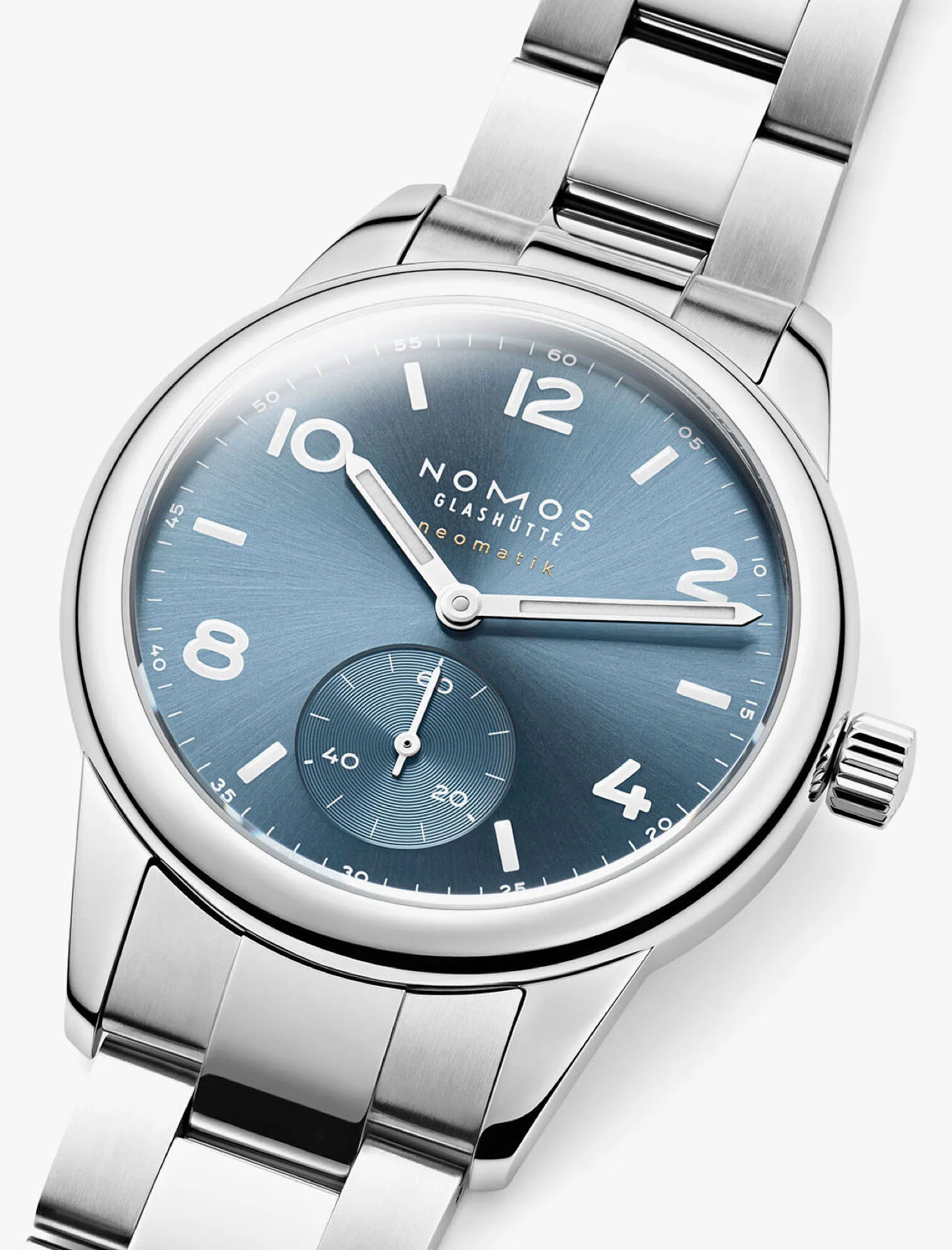Nomos Glashutte Club Sport Neomatik Polar Blue Steel Back Watch - Image 5
