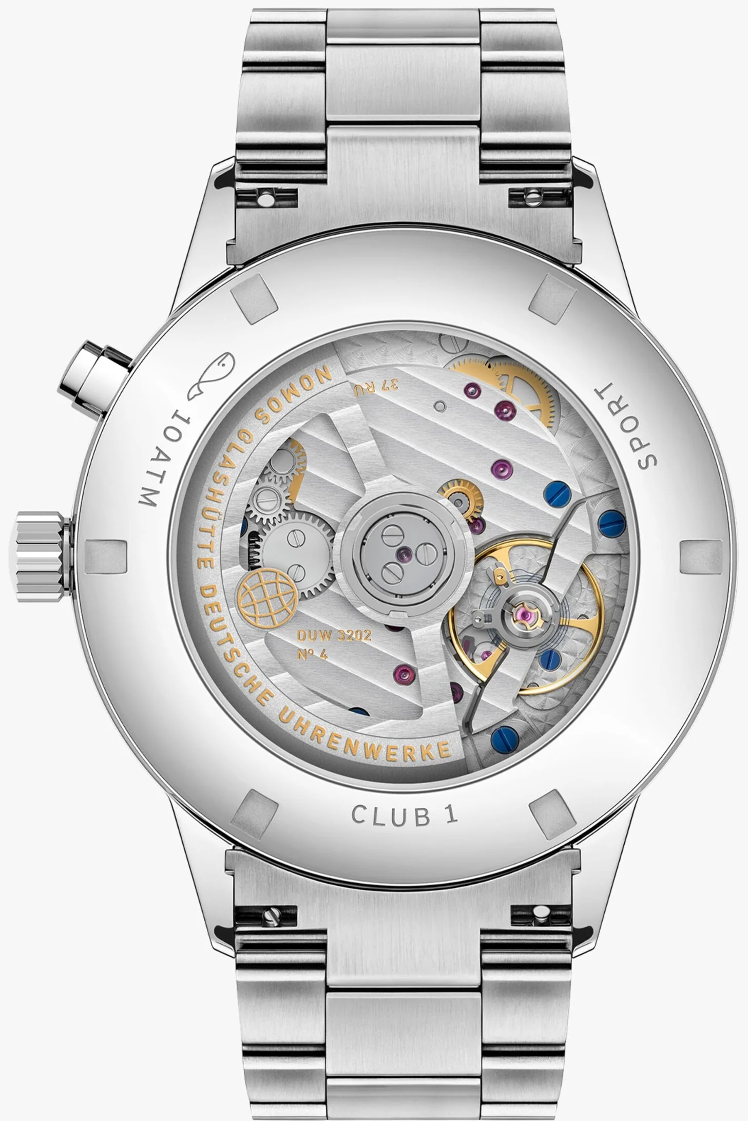 Nomos Glashutte Club Sport Neomatik Worldtimer Silver Sapphire Crystal Watch - Image 2