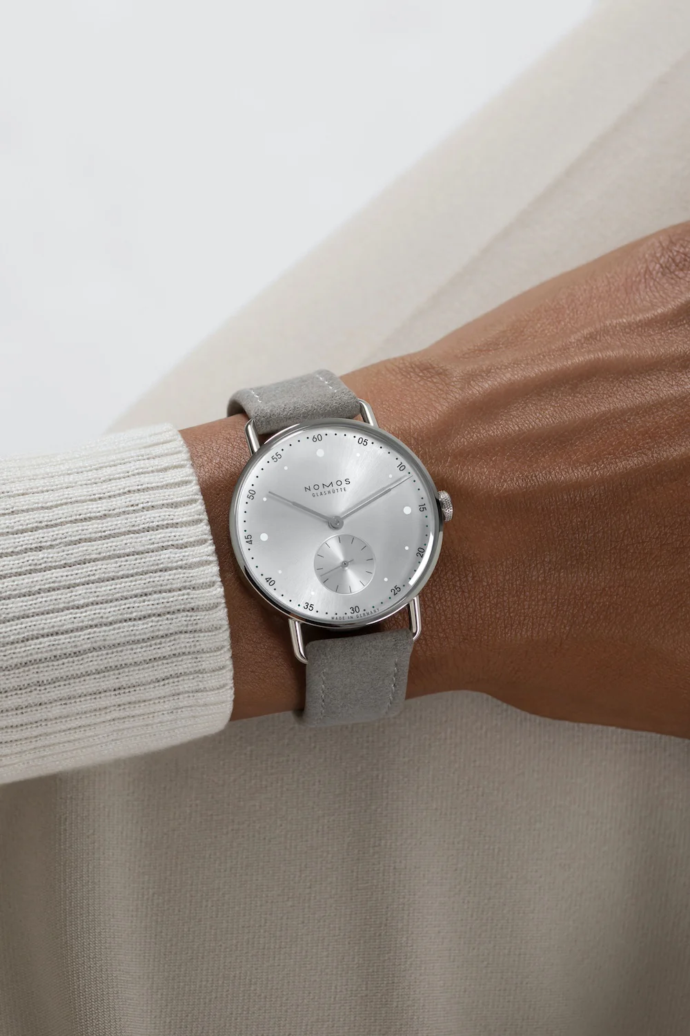 Nomos Glashutte Metro 33 Metro Silver Sapphire Crystal Watch - Image 6