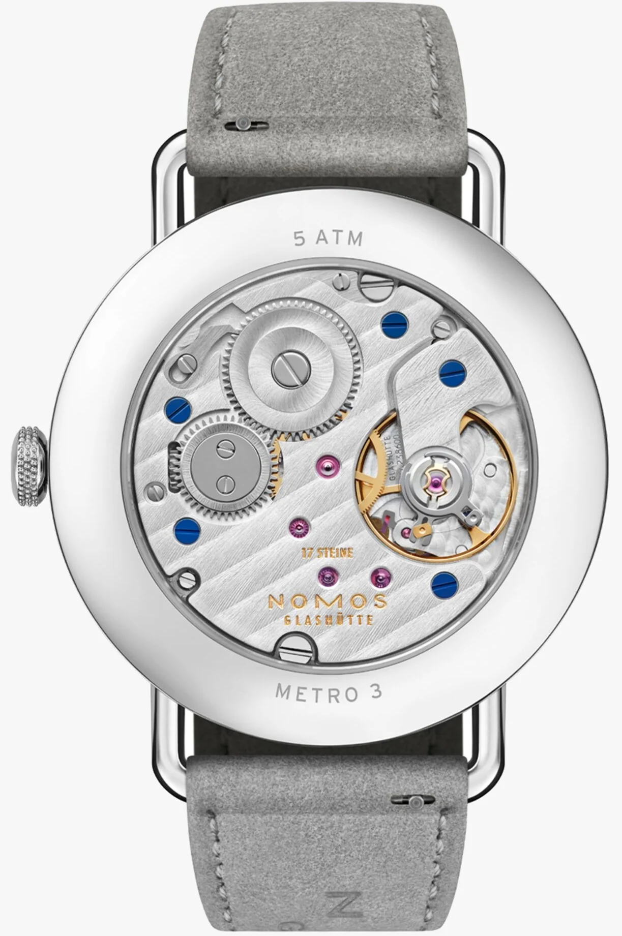 Nomos Glashutte Metro 33 Muted Red Sapphire Crystal Watch - Image 2