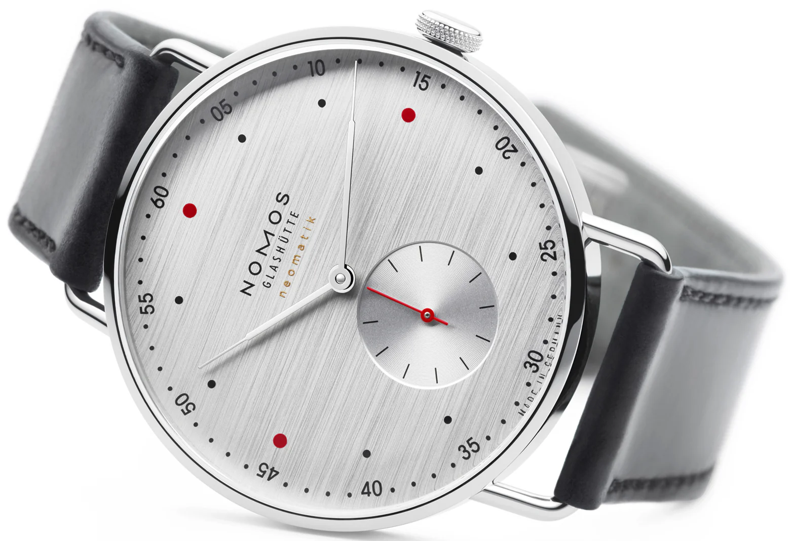 Nomos Glashutte Metro Neomatik 39 Silvercut Sapphire Crystal Watch - Image 3